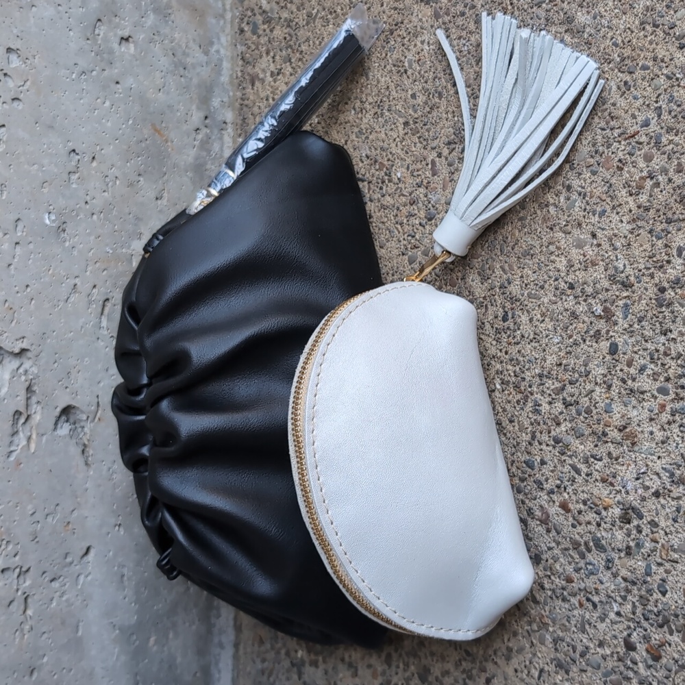 Bundle of 2 Leather Clutch with Tassel